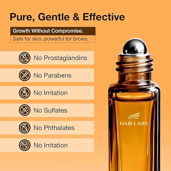 Eyebrow Enhance Serum with 5 Peptides & Resurrection Plant, Supports Fuller, Healthier-Looking Brows, Roll-On for Brows & Hairline, 8ml for Men & Women