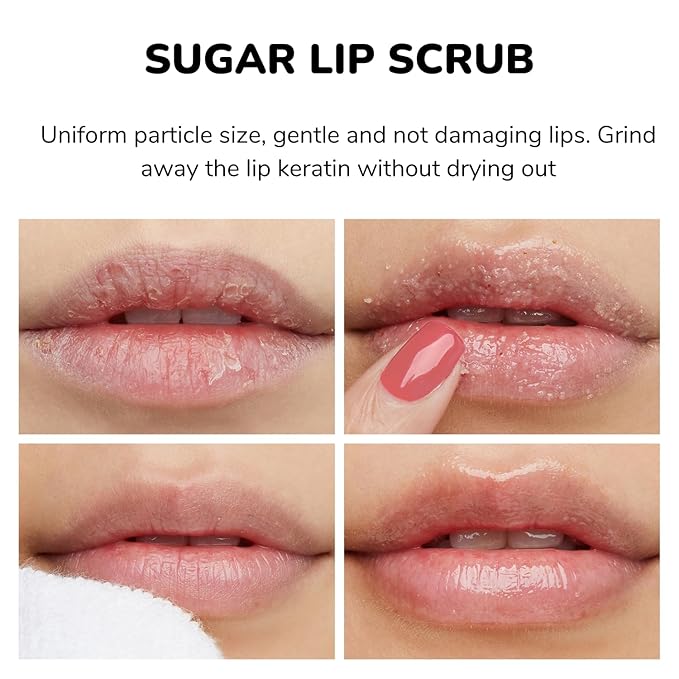 Lip Mask & Scrub Set(Peach + Honey + Collagen), Overnight Moisturizer for Cracked & Dry Lips Care, Hydrating Plumper Kit, Sugar Exfoliator Gift for Women