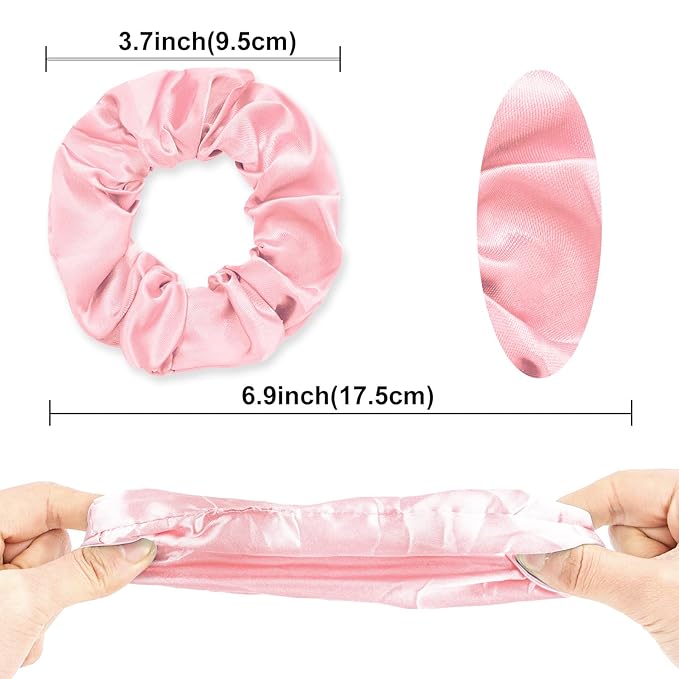 Silk Satin Scrunchies for Women Girls 24 PCS Hair Scrunchies Silk Satin Hair Ties for Thick Hair Bulk Hair Ties Hair Accessories