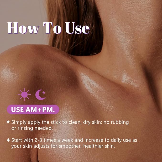 Glycolic Acid Exfoliating Body Stick – Glycolic Acid & Salicylic Acid, Helps Smooth Rough Skin, Help Body Exfoliation
