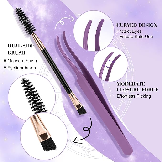B&Q Flaunt Lash Clusters Kit D-Curl Flora Eyelash Clusters 8-18mm Cluster Eyelash Extension Wet Look Wispy Cluster Lashes Lengthlock All-in-One Eyelashs Extension Kit for Medium Dramatic(Flaunt Kit)