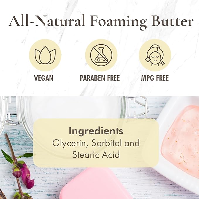 HalalEveryday Foaming Bath Butter Base Whipped 2 lb. Bag 100% Pure Natural Vegan Base Shower Bathe Facial Wash Applications Exfoliating Scrubs Shaving Cream Soap Bath Frosting