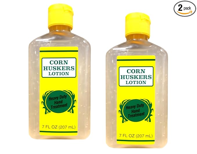 Corn Huskers Hand Lotion for Dry, Cracked Hands, Fast Absorbing, Non-Greasy Protective Barrier Cream, Moisturizer for Rough Skin & Calluses, Intense Relief For Men and Women, 7 Fluid Ounce (Pack of 2)