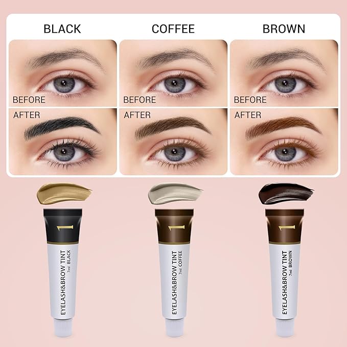 Lash Color Kit, 2 in 1 Professional Lash & Brow Color Kit, Eyebrow color Set for Women Coffee, 7ml