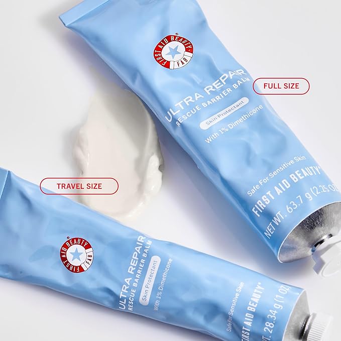 First Aid Beauty Ultra Repair Rescue Barrier Balm, 1% Dimethicone OTC Skin Protectant, Fragrance Free, Helps Relieve Dry, Red, Cracked & Irritated Skin, Sensitive Skin Safe, 2.25 oz