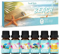 Soulorigin Beach Fragrance Oils Set, Essential Oil Gift Set for Diffuser, Summer Scent Diffuser Oil, Diffuser Scents Oil for Home-Ocean Spray, Pink Sands, Salty Sea, Pina Colada, Island Life, Sunshine