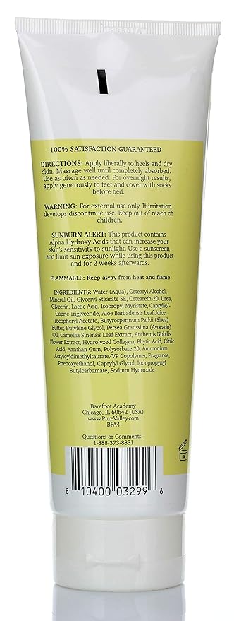 Barefoot Academy Heavy Duty Foot Care Scrub & Moisturizer Cream For Calluses, Dead Skin, Tough Heels, Cracked Heels, & Rough Spots On Feet, Skin Care For Feet, Large 8 Fl Oz (Cracked Heal Foot Cream)