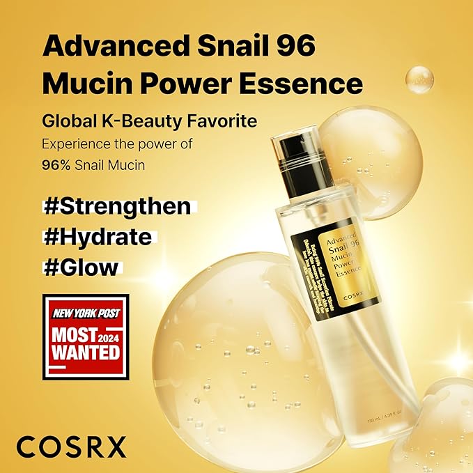 COSRX Snail Mucin 96% Repairing Serum, Hydrating Serum for Face with Snail Secretion Filtrate for Dull Skin & Fine Lines, 100ml, Korean Skin Care