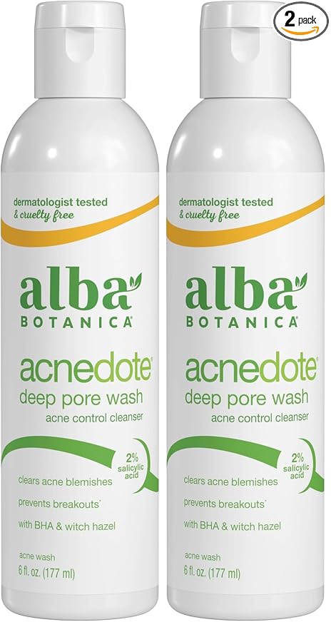 Alba Botanica Acnedote Maximum Strength Deep Pore Wash (Packaging May Vary), 6 Oz (Pack of 2)