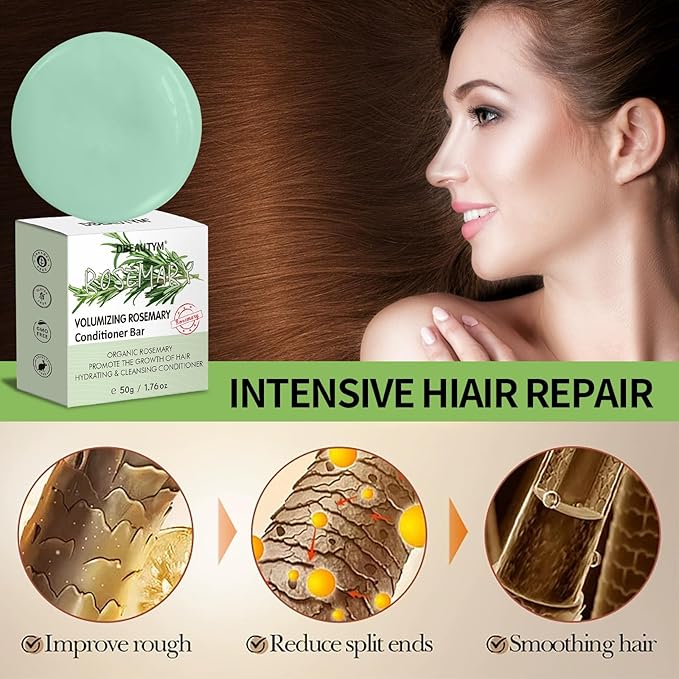 DBEAUTYM 2 Pack Rosemary Shampoo Conditoner Bar Set,Thinning Hair-Volume Shampoo & Conditioner Bar for Men and Women,Hair Thickening & Regrowth Treatment,Hair Growth Soap for Anti-Hair Loss