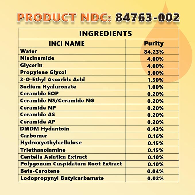 Pure 4% Niacinamide Serum for Acne Treatment for Face & Dark Spots | Brightening Face Serum with 1.5% Vitamin C | 1% Hyaluronic Acid | 1% Ceramide T5 | Made in China (4 fl.oz/120ml) Travel Pack Size