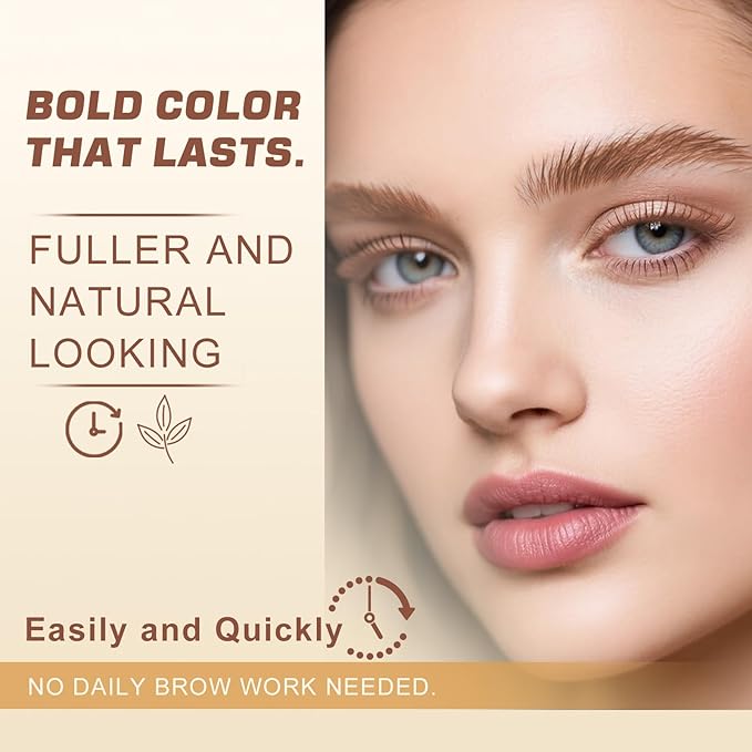 Eyelash & Eyebrow Color Kit, 2 in 1 Professional Lash & Brow Color Kit, Easy to Use with Natural Results, DIY Hair Coloring Eye Lash & Eye Brow Set for Beginner Salon Beauty 7ml (Brown/Light Brown)