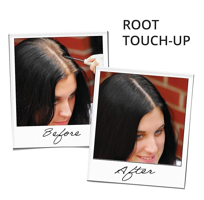 Root touch up hair mascara temporary cover conceal gray roots hair lines eyebrows mens mustache and beards Light-Brown