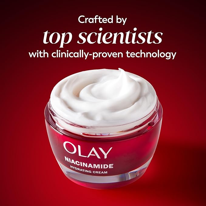 Olay Niacinamide Face Moisturizer, Firming Cream for Women, Non-Greasy - Anti-Wrinkle, Anti-Aging, Hydrating, Renewing, Stronger Skin Barrier, Smooths - Peptides, 1.7 Oz