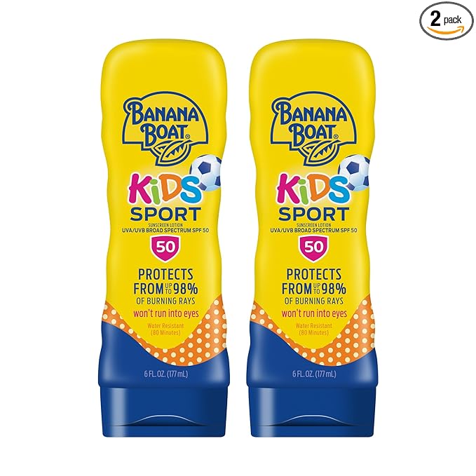 Banana Boat Kids Sport Lotion, SPF 50+, 6oz each, Twin Pack