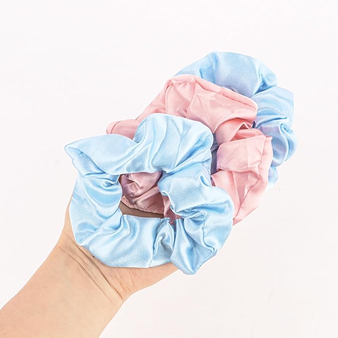 Silk Satin Scrunchies for Women Girls 12 PCS Hair Scrunchies Silk Satin Hair Ties for Thick Hair Bulk Hair Ties Hair Accessories