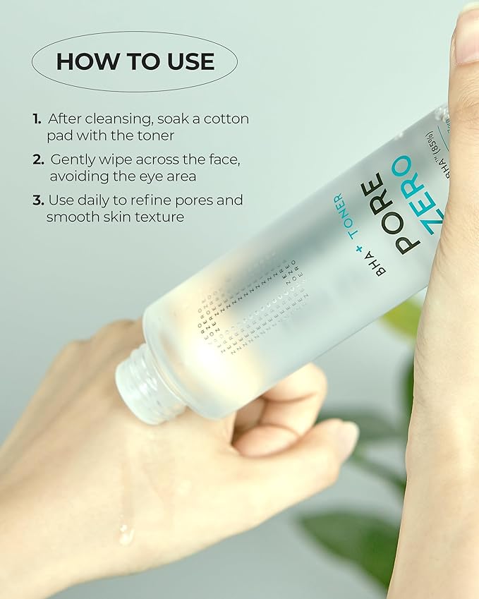 BE THE SKIN Pore Zero BHA Exfoliating Toner - 85% Willow Bark Water Base + Salicylic Acid, Helps Clear Pores & Blackheads, Zero Alcohol Zero Fragrance for Oily Blemish-Prone Skin | 5.07 fl oz