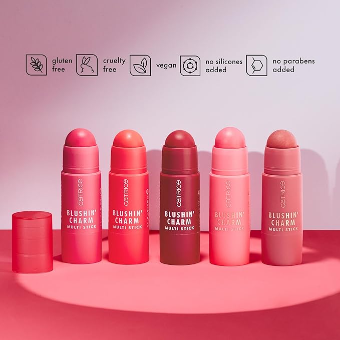 Catrice | Blushin' Charm Multi Stick | Creamy, Multi-Use Blush & Lip Tint | Buildable Dewy Finish | Vegan & Cruelty Free (020 Coral Cutie)