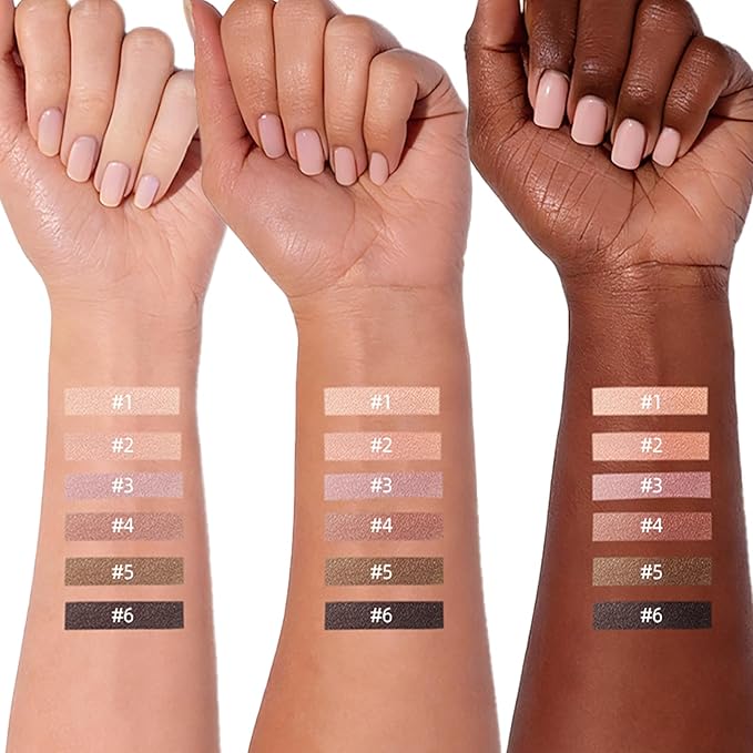 6 Colors Nude Mini Eyeshadow Palette, Smoky Matte Taupe & Brown Neutral Eye Shadows, Highly Pigmented, Long-Lasting, Blendable Formula, Travel Size Eye Makeup Palette with Mirror
