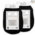 Moroccan Kessa Exfoliating Glove - Value Pack (2 piece) Black- Microdermabrasion exfoliating mitts, Removes unwanted dead skin, dirt and grime and Keratosis Pilaris. Great for spray tan removal.