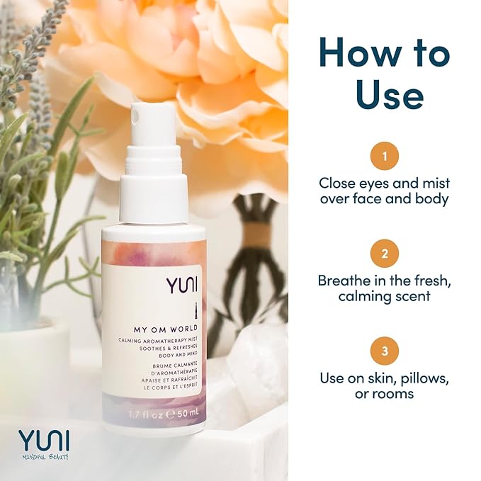 YUNI Travel Size Aromatherapy Body Mist | Essential Oil Spray for Stress Relief | Essential Mist Spray | Bergamot & Neroli | Body Spray