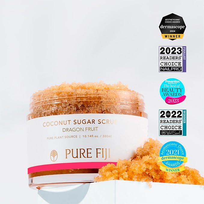 Pure Fiji Coconut Sugar Body Scrub, Dragon Fruit (10.14 Oz /300ml)