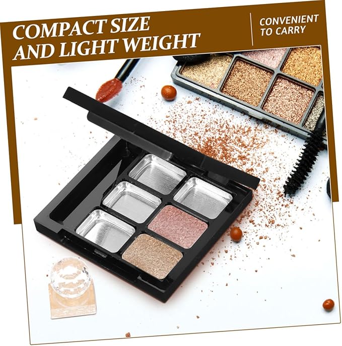 VICASKY 2sets Diy Makeup Palette Multi Empty Eyeshadow Organizer for Lipsticks Makeup Durable Storage Case with Brush Slot Convenient Eyeshadow Container for Beauty Routine