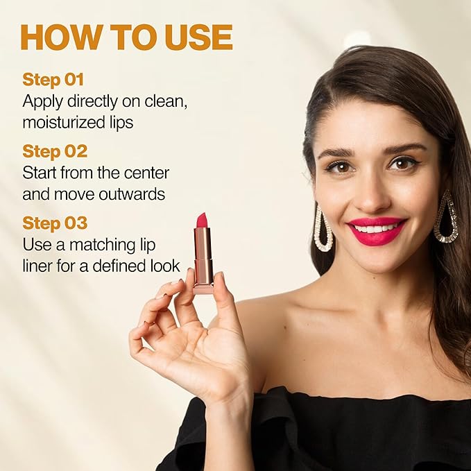 NOURISH MANTRA Creamy Matte Lipstick - Himalayan Mocha | Non-drying, Highly Pigmented | Matte Finish | Enriched with Castor Oil & Vitamin E | Lipstick for Women | 4 g