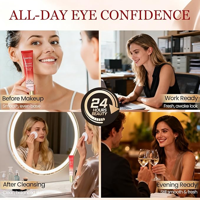 60s Instant Eye Bag Remover - Visibly Lift & Firm Under Eye Bags in 60 Seconds - Rapid Reduction Eye Tightening Cream for Puffiness & Wrinkles - Clear Finish, 0.68 fl oz