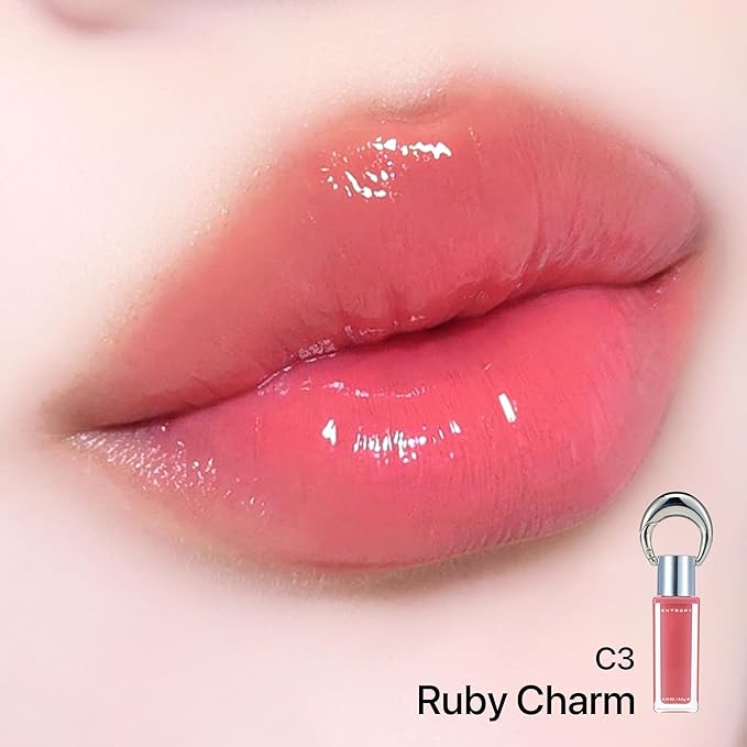 ENTROPY Makeup Glossy Lip Tint – Juicy Glow Line/Non-Sticky Hydrating Lip Gloss Tint, High Shine Finish, Buildable Sheer Color, Lip & Cheek Makeup - Ruby Charm (Neutral Pink) | glossy lip tint, Non-sticky lip tint, Juicy glow lip gloss