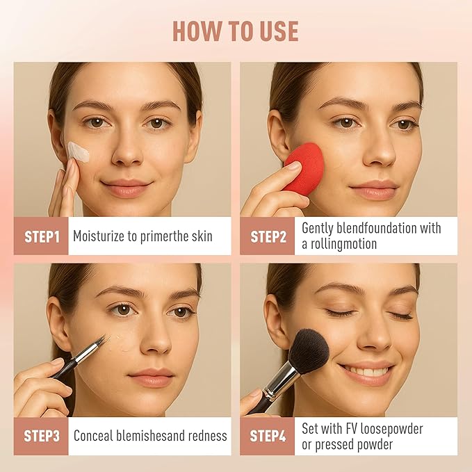FV 2 Pack Dewy Liquid Foundation Makeup, Waterproof & Lightweight, Natural Finish with Medium Coverage, Hydrating Foundation for Dry and Normal Skin (Nourishing Natural Beige)