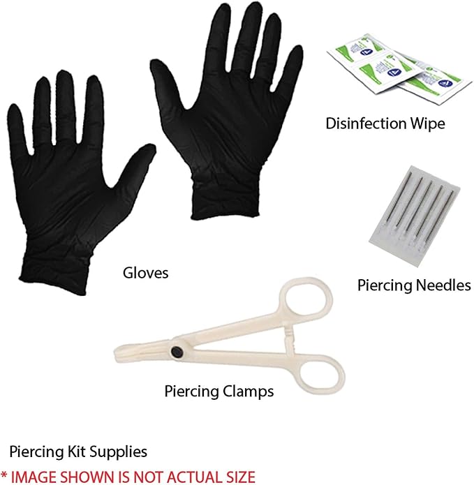 BodyJ4You 36PC PRO Body Piercing Kit - Nose Septum Ear Cartilage Lip Belly Navel Tragus Eyebrow - Surgical Steel 14G 16G BCR CBR Ring Barbell Spike - Tools Needles Gloves Clamps