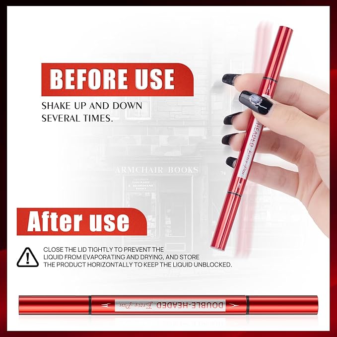 Eyebrow Pencils for Women - Eyebrow Pen with Dual-Brush-Tip & Curved Tip for Precise Hair-Like Strokes, Natural Fuller-Looking Brows for All Brow Types, Last All-Day (BROWN)