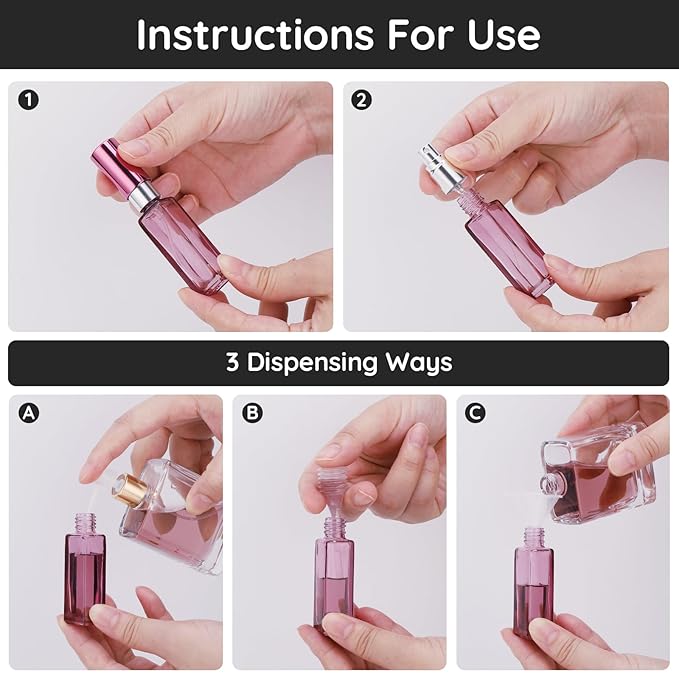 Segbeauty 10 Packs Glass Perfume Bottles - 10ML Empty Refillable Travel Atomizer, Small Spray Bottle With Fine Mist Sprayer, Portable Scent Pump for Fragrance Samples