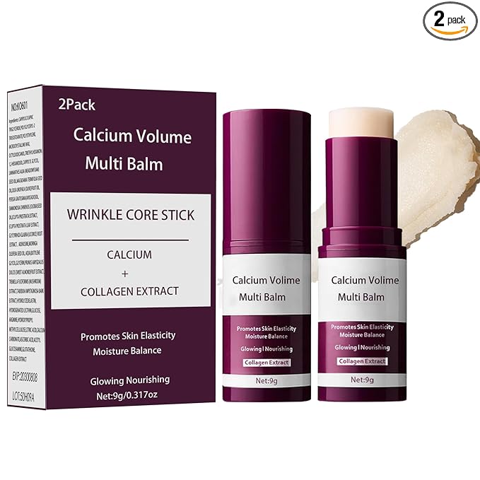 2-Pack Calcium Multi Balm Stick -Collagen Moisturizing Balm Stick for Face,Eyes & Neck, Anti-Wrinkle Eye Cream, Wrinkle Core Sticks For Firming Skin,Hydrating,Anti-aging