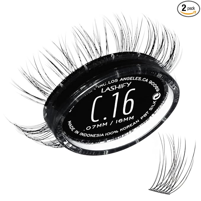 Lashify Curl 16mm Gossamer Eyelash Extensions Refill, Black, DIY False Lashes for a Natural Look