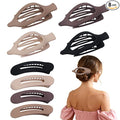 8 Pack Flat Hair Clips for Women – Matte Neutral Claw Clips & Flat Hair Pins Barrettes Set in Black, Blonde,Light Brown & Dark Brown for Thick & Thin Hair