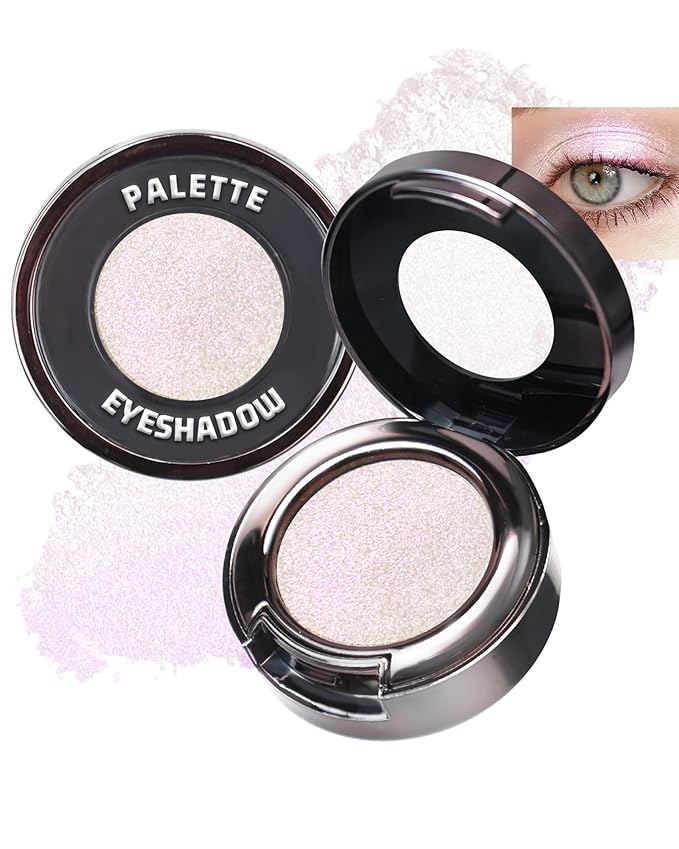 Chameleon Duochrome Glitter Eyeshadow Palette, Holographic Shimmer Single Eye Shadow Palettes, Color Shift Sparkle Iridescent, Multichrome Metallic Eye Brightener Highlighter Makeup-01 Frozen Aurora