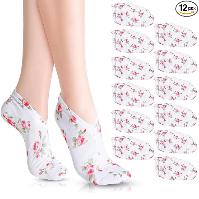 12 Pairs Moisturizing Socks Overnight for Dry Feet Spa Lotion Sleeping Socks Cosmetic Moisturizing Dry Feet Healing Care for Cracked Skin Women Men