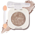 Champagne Pearl Glow Eyeshadow with Brush, Single Glitter Mini Eye shadow Palette, Silky Fine Subtle Shimmer for Old Women, Lightweight & Ultra-Blendable Formula for Daily Eye Glitter Makeup (#10)