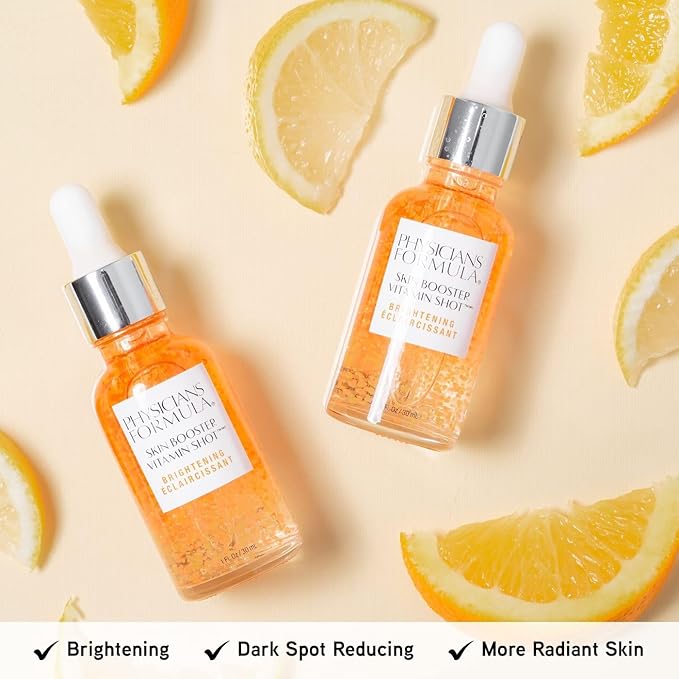 Physicians Formula Skin Booster Vitamin Shot, Brightening Serum with Vitamin C, Licorice & B3, Targets Dark Spots for Radiant Glow – Brighten (Pack of 2)