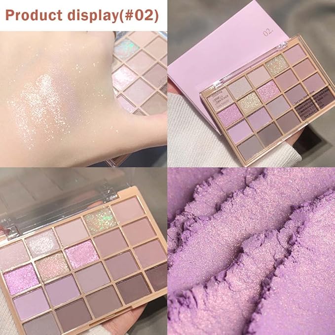 CAKAILA 20Colors Nude Light Pink Purple Basics Matte Eyeshadow Palette,Eye Shadow Travel Makeup Palette all in one Long Lasting Waterproof,Great for Travel Gift Kit