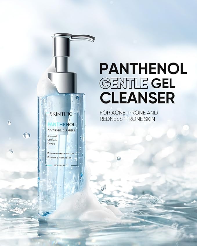 SKINTIFIC Panthenol Gentle Foaming Facial Cleanser | Daily Oil Control Face Wash, Soothes Troubled Skin, Amino Acid + Ceramide, Balances Skin Barrier, Smooth & Refreshed Complexion(120ml)