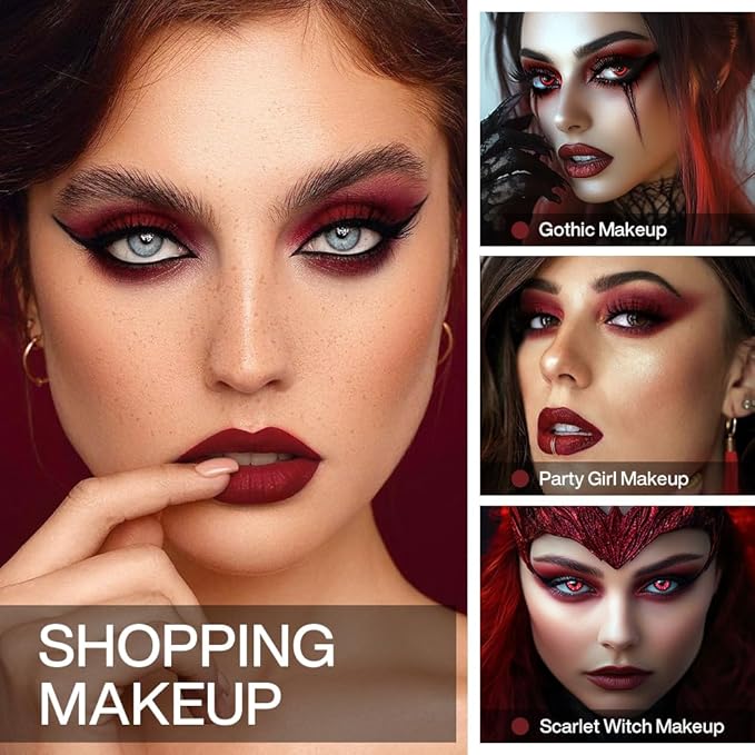 Burgundy Eyeshadow Single Palette with Applicator – Elegant Matte Red Shades for Timeless and Sophisticated Makeup Looks High-Pigment, Long-Lasting, Waterproof Formula - 07