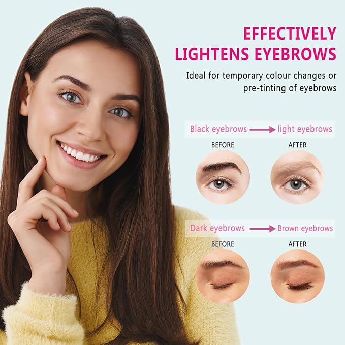 Eyebrow Color Lightening Cream, Brow Bleach Cream Kit Lighten Dark Brow Color, 5 Application Kit