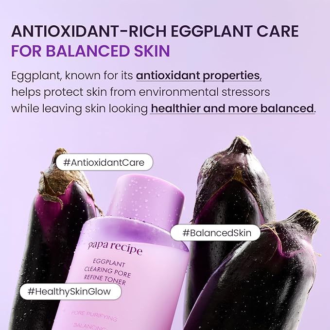 Papa Recipe Eggplant Clearing Pore Refine Toner (5.07 fl oz/150 ml) - 2% Niacinamide & Ceramides, Lightweight Milky Toner, Smooths Texture, Balances Oil & Hydration, Low-Irritation, Korean Skincare