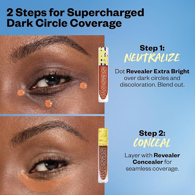 Kosas Revealer Extra Bright Color Corrector – Full Coverage Under Eye Corrector for Dark Circles, Alchemy