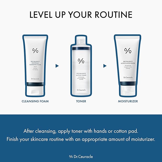 Dr.Ceuracle Pro Balance Moisture Barrier Set - Moisturizing pH Balanced Korean Skincare Gift Set included Cleansing Foam, Toner, Cream