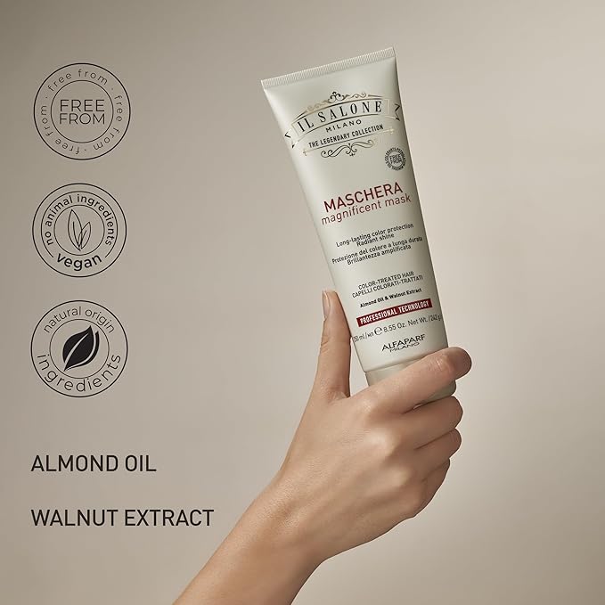 Il Salone Milano Professional Magnificent Mask - Moisturizing Hair Mask for Color Treated Hair - Provides Lasting Color Protection + Shine - Vegan, Salon-Quality Hair Care (8.55 oz / 250 ml)