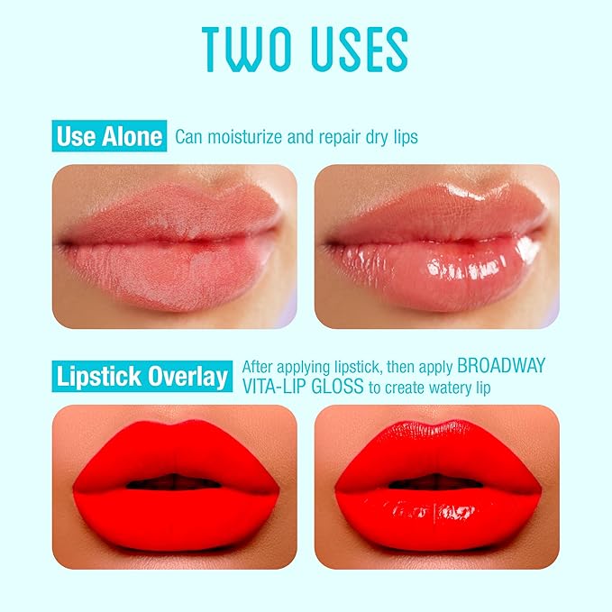 Ruby Kisses Broadway Vita-Lip Clear Lip Gloss (Argan Oil 48 Pack), Ultra-Hydrating & Soothing Formula with Multi-Vitamin Oils, High-Shine Non-Sticky Finish, Protecting Glossy Lip Balm With Vitamin E